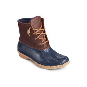 Kids Sperry Saltwater Duck Boots in Blue & Brown Leather Kids Size 5